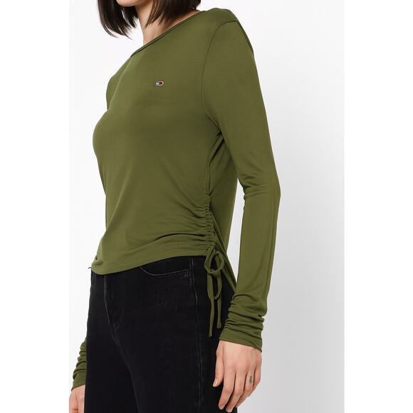 Tommy Hilfiger Khaki Longsleeve Side Pulls Small - Picture 1 of 5